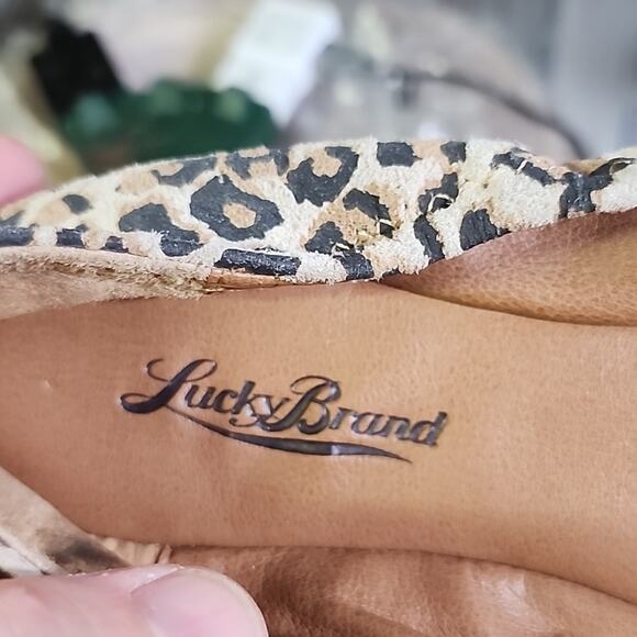 Lucky Brand Leather Flats, Animal Print, Women's 6 - Picture 9 of 10